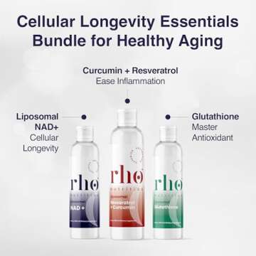 Rho Nutrition - Cellular Longevity Essentials Bundle – Ultra High Absorption Liquid Liposomal Supp...