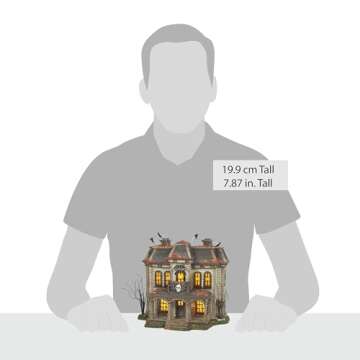 Department 56 Elvira Mistress of The Dark Village Elvira's House Lit Building, 7.87 Inch, Multicolor