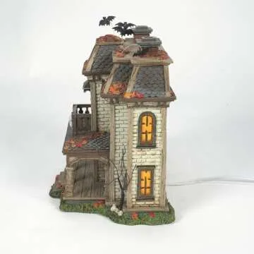 Department 56 Elvira Mistress of The Dark Village Elvira's House Lit Building, 7.87 Inch, Multicolor