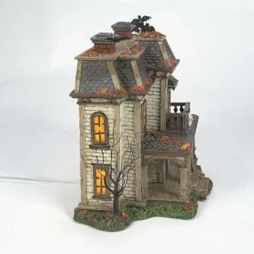 Department 56 Elvira Mistress of The Dark Village Elvira's House Lit Building, 7.87 Inch, Multicolor