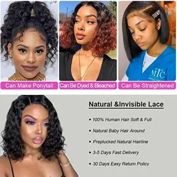 Midulla Deep Wave Lace Front Wig 100% Human Hair - 180% Density