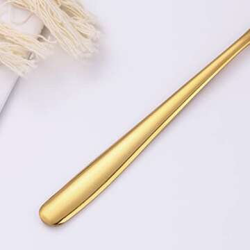 Mafier 2-Piece 1 oz. Mini Ladle 7.68in Stainless Steel Gold Soup Spoons Small Ladle for Sauce Gravy Ladle for Gravy Boat Serving Spoons Dishwasher Safe Metal Ladles for Cooking