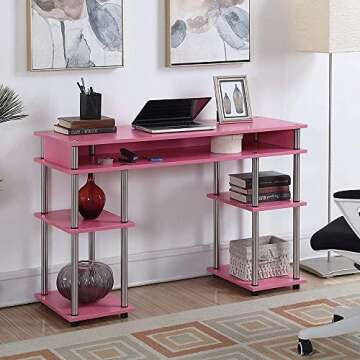 Convenience Concepts Designs2Go No Tools Student Desk 47.25" - Contemporary Office, Dorm Room Desk a...