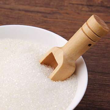 sansheng Small Wooden Scoops, Little Wooden Spoons for Jars,Bath Salts(12PCS)3 inches long