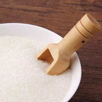 sansheng Small Wooden Scoops, Little Wooden Spoons for Jars,Bath Salts(12PCS)3 inches long