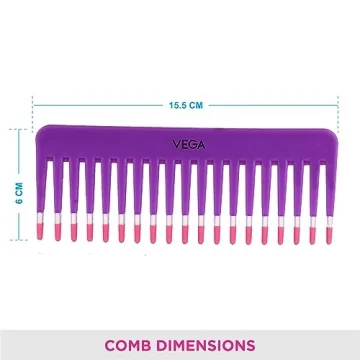 Vega Shampoo Comb 1268 for Effortless Detangling