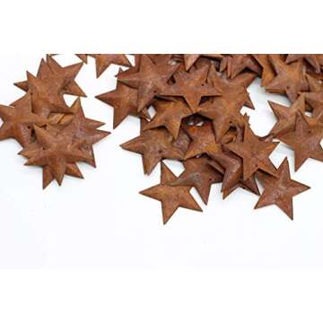 100 Rusted Tin Miniature Barn Stars for Crafts and Decor