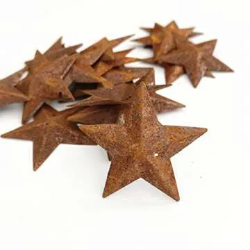 100 Rusted Tin Miniature Barn Stars for Crafts and Decor