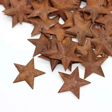 100 Rusted Tin Miniature Barn Stars for Crafts and Decor