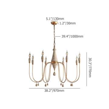 LOVEDIMA 38.2" French Country Chandelier Elegant Light