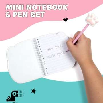 Yoobi Kawaii Mini Notebooks & Squishy Topper Pens for Kids & Adults – Mini Spiral Notebook Set with Puffy Covers, 80 Pages Each – Party Favors, Stocking Stuffer & Gifts for Kids - Set of 4