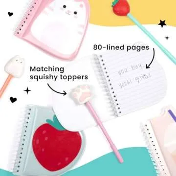 Cute Kawaii Mini Notebooks & Squishy Pens for All Ages