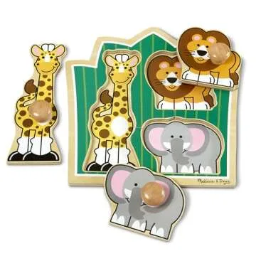 Melissa & Doug Jungle Safari Jumbo Peg Puzzle for Toddlers
