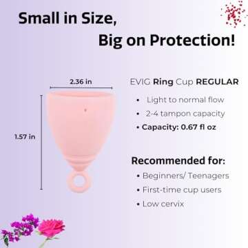 EVIG Menstrual Cups - Compact - Small - Flex - Reusable Menstrual Cups - Period Cup - Alternative for Tampon - Pad - Menstrual Discs - Leak-Free Period - Feminine Care - Feel Like a Diva.