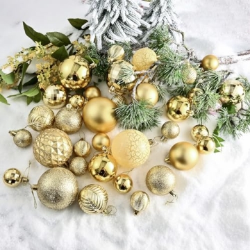 LANGXUN 36pc Colorful Shatterproof Christmas Ornaments