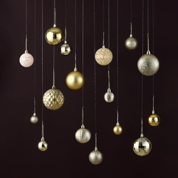 LANGXUN 36pc Colorful Shatterproof Christmas Ornaments