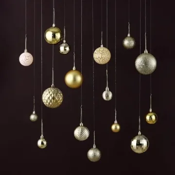 LANGXUN 36pc Colorful Shatterproof Christmas Ornaments