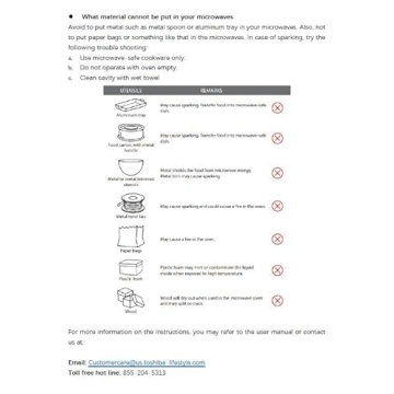 TOSHIBA EM925A5A-BS Microwave with 6 Menus & Eco Mode