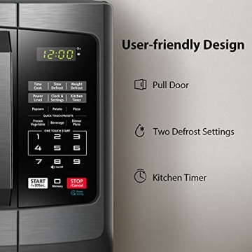 TOSHIBA EM925A5A-BS Microwave with 6 Menus & Eco Mode