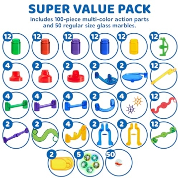 JOYIN 170Pcs Glowing Marble Run STEM Educational Building Toy