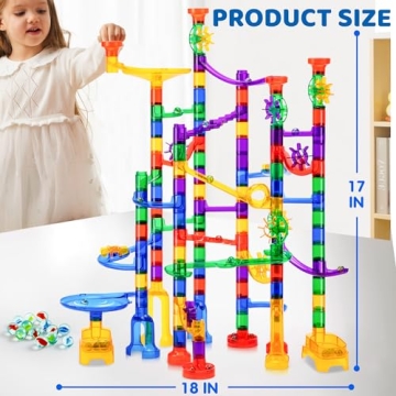 JOYIN 170Pcs Glowing Marble Run STEM Educational Building Toy