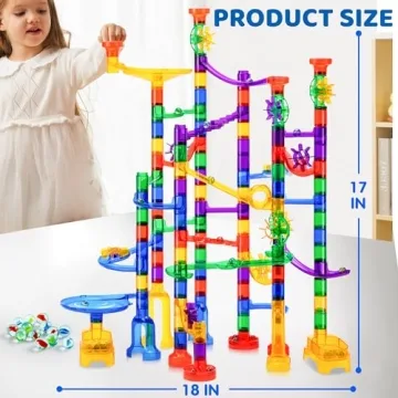 JOYIN 170Pcs Glowing Marble Run STEM Educational Building Toy