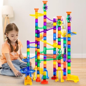 JOYIN 170Pcs Glowing Marble Run STEM Educational Building Toy