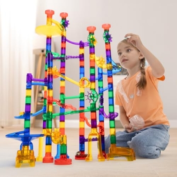 JOYIN 170Pcs Glowing Marble Run STEM Educational Building Toy