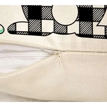 4TH Emotion Buffalo Easter Bunny Pillow Cover for Spring