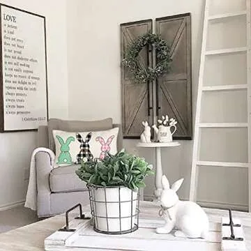 4TH Emotion Buffalo Easter Bunny Pillow Cover for Spring