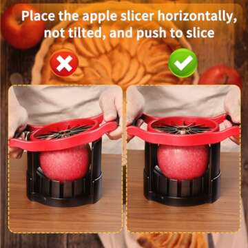 [Upgraded] Newness 5.12 - Inch Large Apple Slicer, Cut 16 Thin Slices All the Way Through, HEAVY - DUTY Stainless Steel Apple Corer & Slicer for Fruits & Vegetables - Dishwasher Safe
