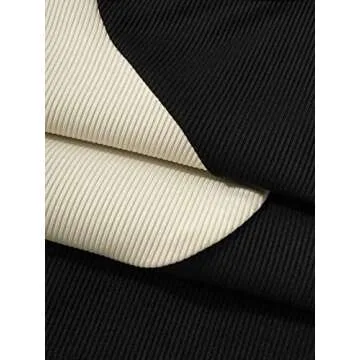 SweatyRocks Women's Summer Ribbed Knit Sleeveless Vest Color Block Crop Tank Top Black and Khaki XL