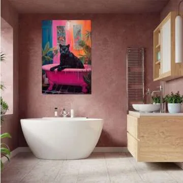 XWNLTEPK Maximalist Bathroom Wall Art - Bright & Whimsical Decor