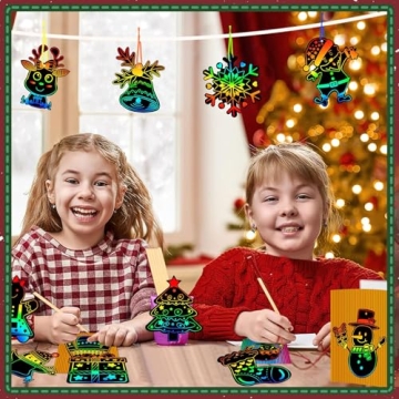 JULMELON Christmas Scratch Art Craft Kit for Kids