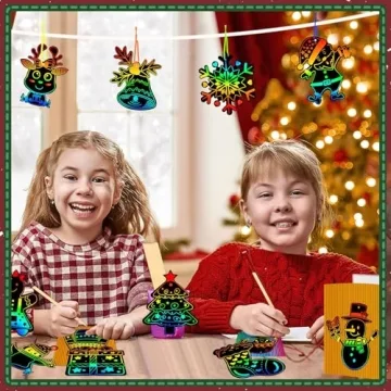 JULMELON Christmas Scratch Art Craft Kit for Kids