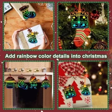JULMELON Christmas Scratch Art Craft Kit for Kids