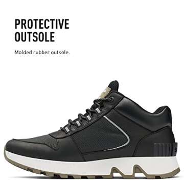 Sorel Men's Mac Hill Chukka WP Sneaker Boot — Black, Dark Moss — Waterproof Suede Leather Rain & Snow Boot — Size 9