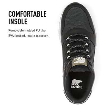 Sorel Men's Mac Hill Chukka WP Sneaker Boot — Black, Dark Moss — Waterproof Suede Leather Rain & Snow Boot — Size 9