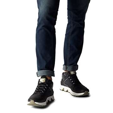 Sorel Men's Mac Hill Chukka WP Sneaker Boot — Black, Dark Moss — Waterproof Suede Leather Rain & Snow Boot — Size 9