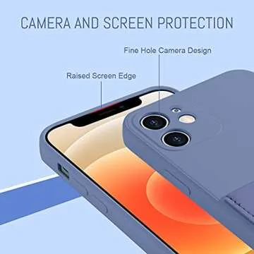 MZELQ Liquid Silicone Wallet Case for iPhone 12 (6.1 inch), Card Holder Camera Protection Cover for iPhone 12 + Screen Protector, Soft Slim Card Slot Case for iPhone 12 Phone Case -Lanvender Lavender