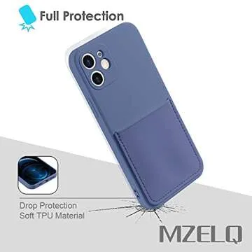 MZELQ Liquid Silicone Wallet Case for iPhone 12 (6.1 inch), Card Holder Camera Protection Cover for iPhone 12 + Screen Protector, Soft Slim Card Slot Case for iPhone 12 Phone Case -Lanvender Lavender