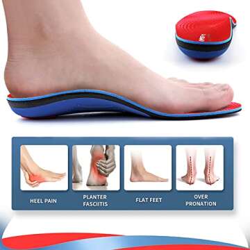 Walkomfy Heavy Duty Support Pain Relief Orthotics - 210+ lbs Plantar Fasciitis High Arch Support Ins...