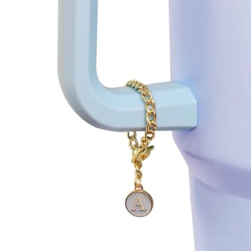 Altally 3PCS Straw Cover for Stanley Cup 30&40 Oz 10mm Flower Silicone Straw Topper Protector Lid with 2PCS Initial Personalized Letter Charm Stanley Tumblers Accessories (3pcs flowers+2pcs letter A)