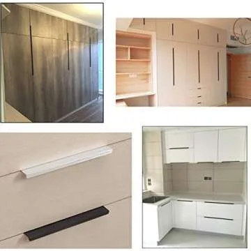 LC LICTOP 80mm/3.15" Silver Aluminum Home Kitchen Cabinets Drawers Collection Long Hole Centers Finger Edge Pull Tab Handle (6pcs)