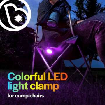 ChairBrightz LED Camping Chair Light with Magnetic Clip On, Bright and Colorful Lighting for Camp, E...