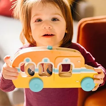 Melissa & Doug GO Tots Wooden Bus - Fun for Toddlers