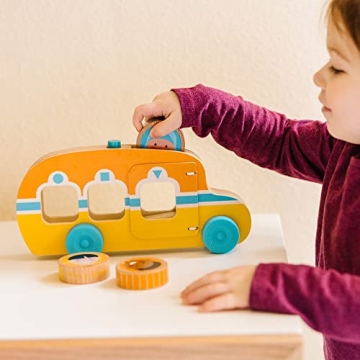 Melissa & Doug GO Tots Wooden Bus - Fun for Toddlers