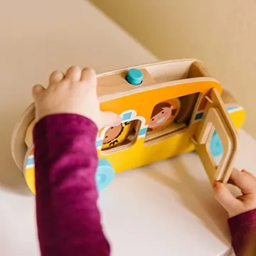 Melissa & Doug GO Tots Wooden Bus - Fun for Toddlers