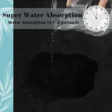SONORO KATE Bathroom Rugs, Ultra Absorbent & Non-Slip Memory Foam Bath Rugs, Machine Washable Bathroom mats, Soft Velvet Bath Mats，Easier to Dry for Bathroom Floor Rugs (32"×20", Black)