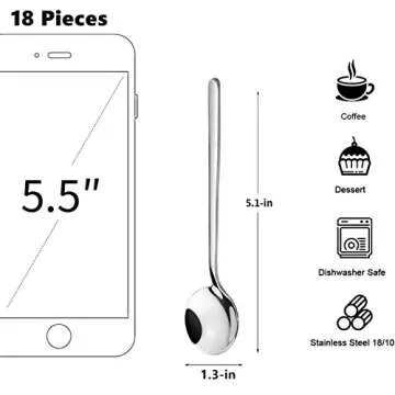 18 Pack Stainless Steel Espresso Spoons, findTop Mini Teaspoons Set for Coffee Sugar Dessert Cake Ic...